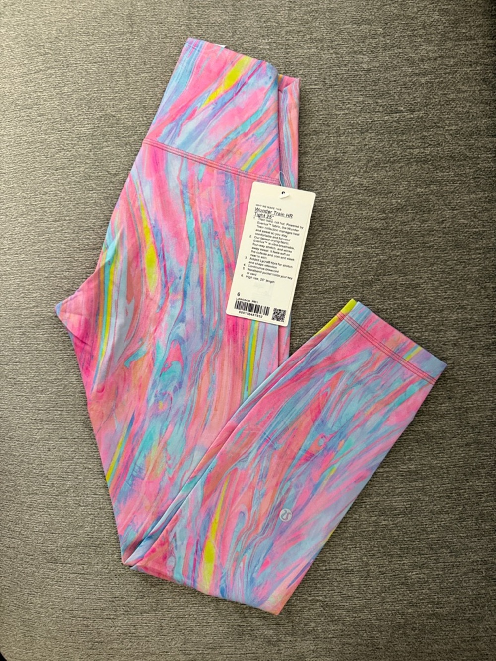 NWT LULULEMON WUNDER TRAIN HIGH-RISE TIGHT 25" Prism Marble Multi Pink 6